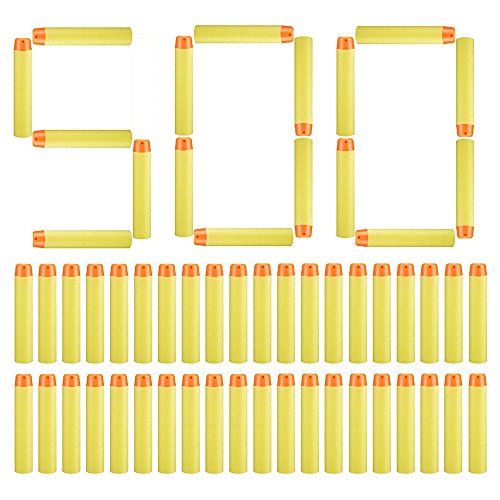 UOOU 500pcs Refill Bullet Darts EVA Sponge Foam Soft Head Hollow Out Refill Bullet Darts Equipment for Nerf N-strike Elite Series Blasters Kid Toy Gun Parts Play Game Gift
