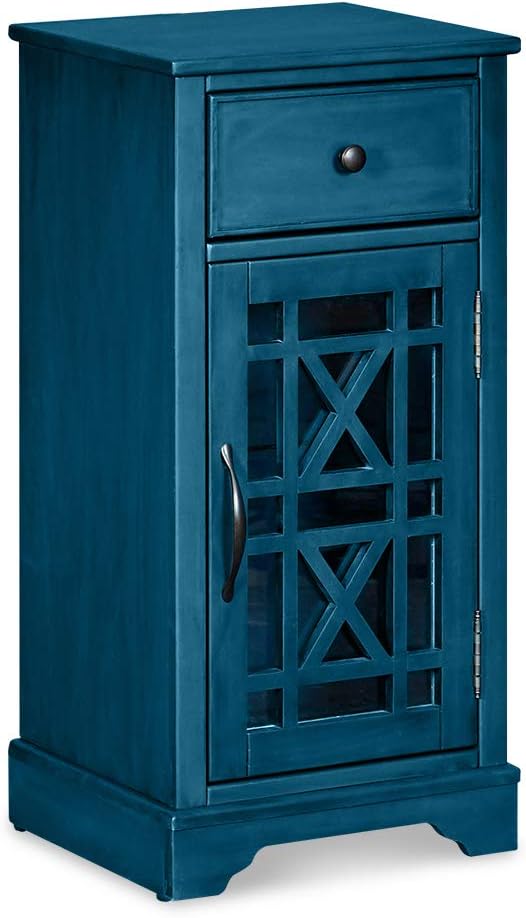MUSEHOMEINC Texas Contemporary Style Wooden Accent Cabinet with 1-Drawer and Mirrored Door for All Room/Flexible Light Strip