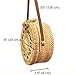 YOUNG-X Crossbody Round Straw Rattan Bags,Women Weave Handmade Chic Shoulder Bag Leather Straps Summer Beach Vacay (20x8cm, Natural Straw)