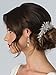 USABride Silver-Tone Rhinestone Floral Ivory Hair Comb, Crystal Bridal Hair Accessory 2223