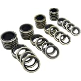 Mysttoo 40PCS Fuel Line Injectors Gaskets Sealing Washers Seal Kit | Banjo Bolt 8mm 10mm 12mm 14mm,Compatible with Dodge Cummins 5.7 5.9L 6.7L, Replaces 3918188 4934278 3963983 3963988