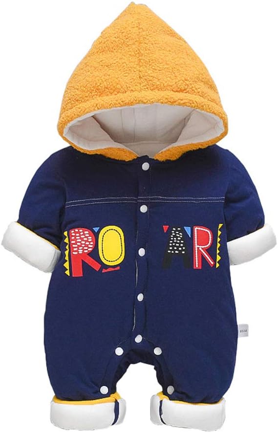 Amazon Co Jp Fcqny ベビー ロンパース 赤ちゃん カバーオール 男の子 女の子 秋冬 フード付き デニム 獅子柄 前開き お出かけ 0 2歳 出産祝い 服 ファッション小物