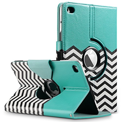 iPad Mini 4 Case, ULAK 360 Degree Rotating Synthetic Leather Case Smart Stand Cover for Apple iPad Mini 4 (2015 Release) with Auto Sleep/Wake Function( Follow the sky)