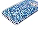 Galaxy S6 Edge Case, Galaxy S6 Edge Liquid Glitter Case,PHEZEN 3D Creative Design Shiny Quicksand Flowing Bling Glitter Sparkle Heart Clear Hard Case for Samsung Galaxy S6 Edge - Blue Diamonds
