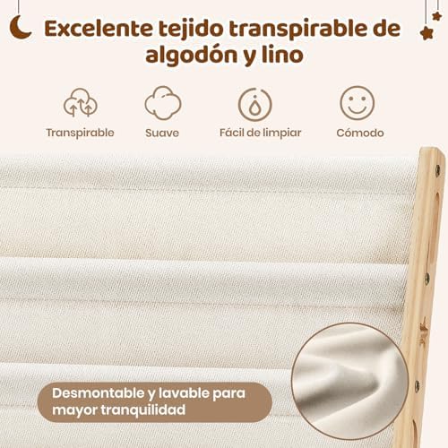Estante de Livros Infantis de Madeira de 7 Níveis