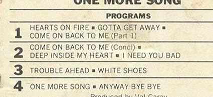 Amazon Com Randy Meisner One More Song 8 Track Tape