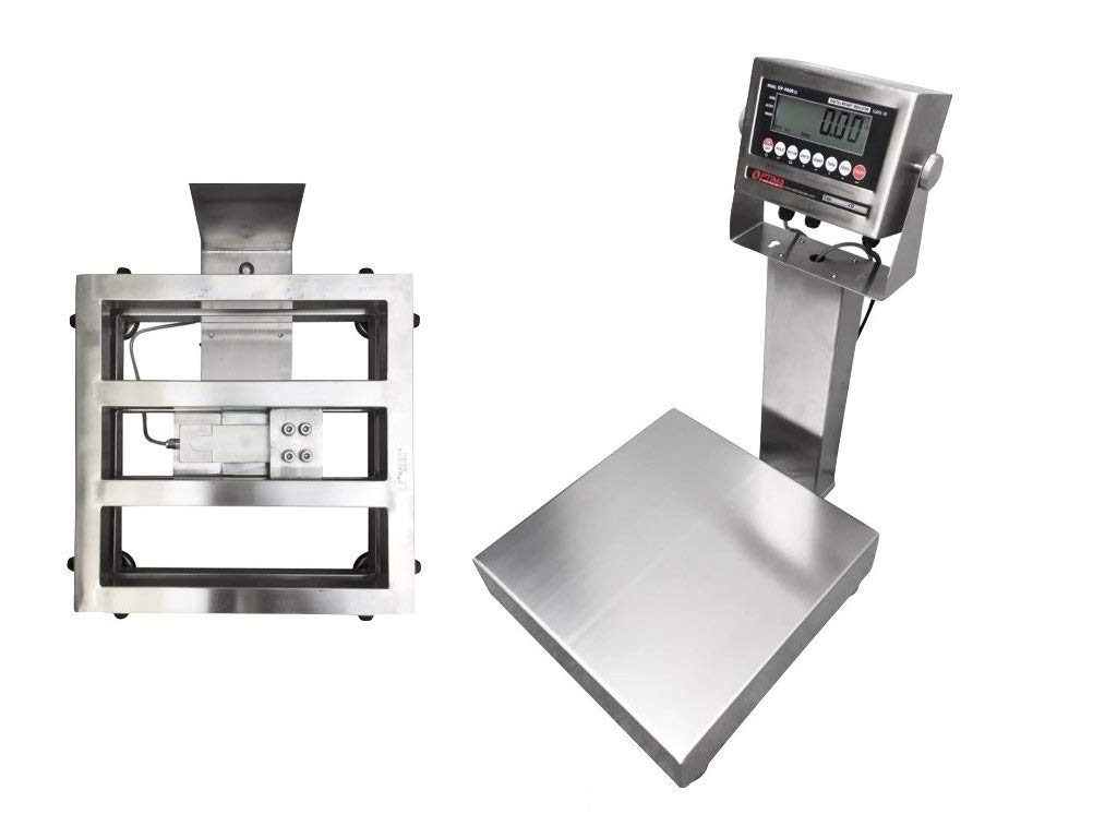 OP-915SS NTEP/Legal for Trade Stainless Steel WASHDOWN Bench Scale (12”x12”, Cap: 100lb x 0.02lb)