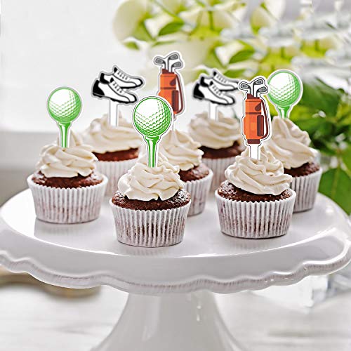 48 Pieces Golf Theme Cupcake Toppers Golf Shoe Cupcake Picks Golf Bag