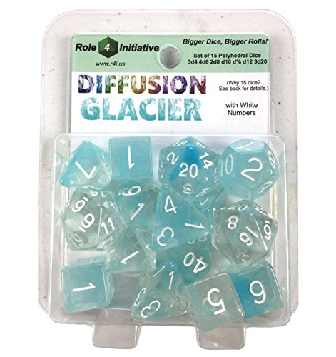 15 Set Diffusion Dice: Glacier with White Numbers