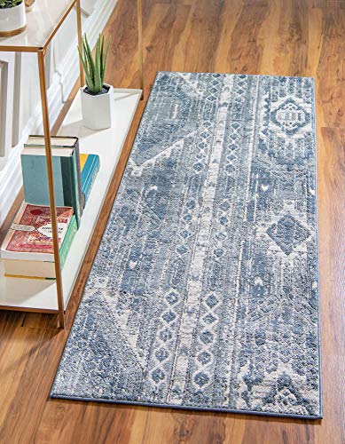 Unique Loom Portland Collection Southwestern Inspired Striped Tone-on-Tone Area…