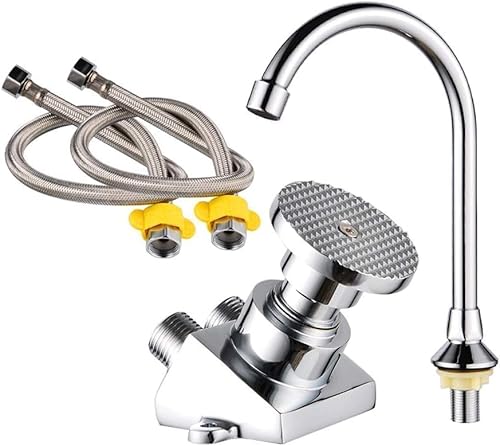 Full Set Hands-Free Foot Pedal Faucet Touchless Floor Mount Foot ...