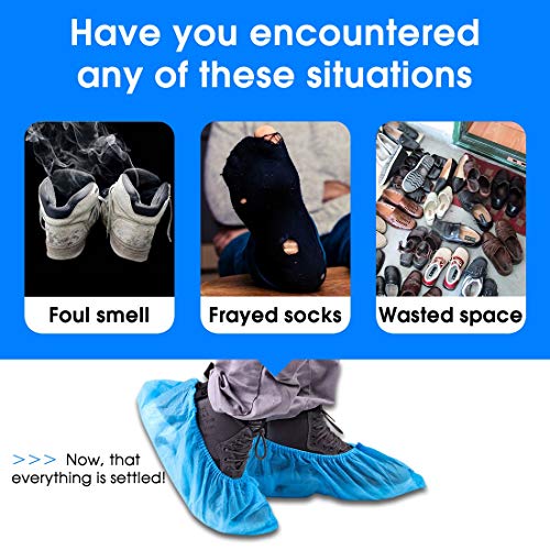 image for JULAM Shoe Covers Disposable, Boot Covers 200 Pack (100 Pairs) Non-Sli