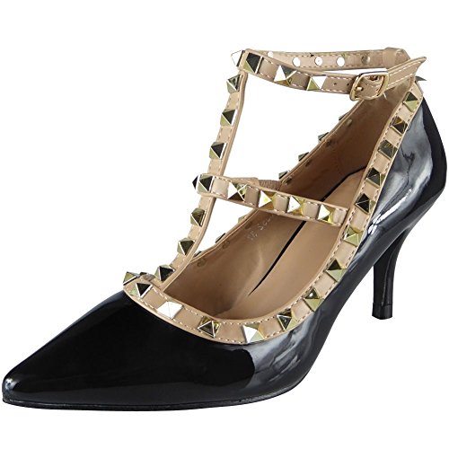 Loud Look Womens Studded T-Bar Ankle Strap Mid Kuwait Ubuy