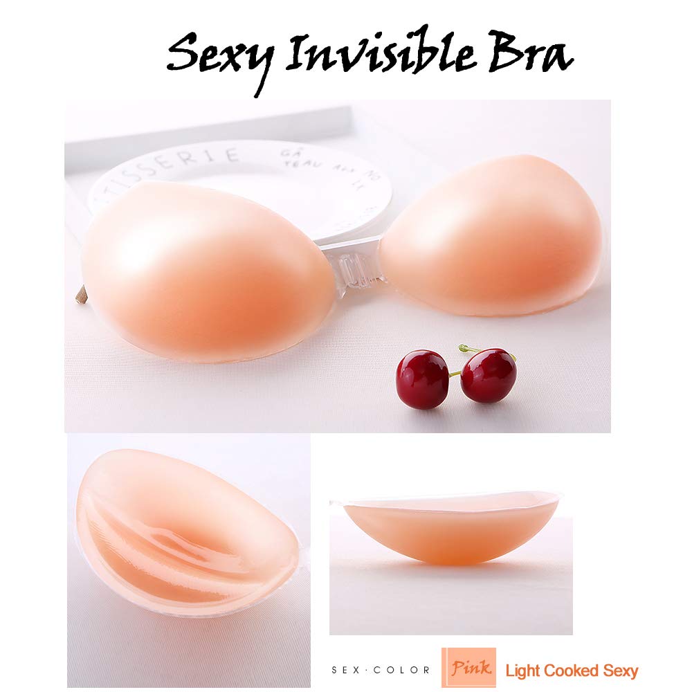 ROSE BRA Silicone Strapless Backless Adhesive Bra Reusable Pull up Bra Backless Invisible Sticky Bra