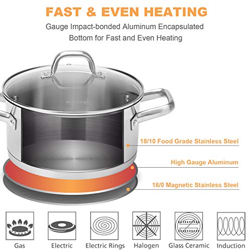 Duxtop Professional Stainless Steel Pots and Pans Set, 18Piece