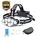 Headlamp, OUTERDO 13000 Lumens 8 LED Headlamp Rechargeable Headlight Flashlight with USB Cable 2 Batteries, 8 Modes Waterproof Head Lamp with Red Light for Outdoor Camping Cycling Running Fishing