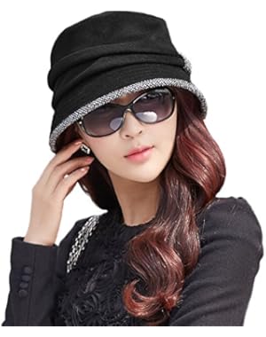 Ladies Wool Cloche Hats Winter Bucket Hat 1920s Vintage Derby Hat Foldable