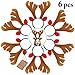 Fascigirl 6PCS Christmas Headband Fashion Antler Leaf Bell Decor Party Headband Hair Hoop … (Brown reindeer with green hairband)