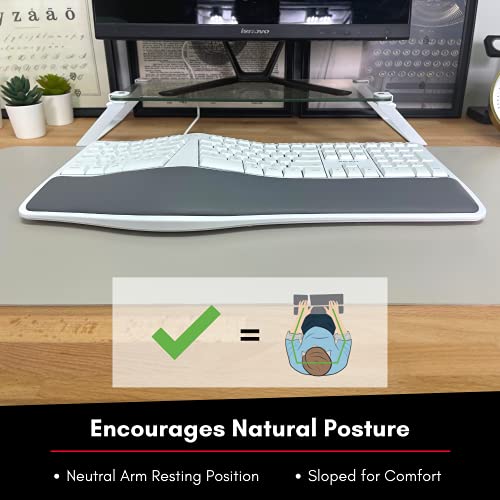 Macally Ergonomic Mac Wired Keyboard with Wrist Rest Natural and