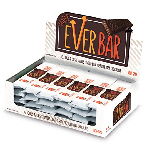 EverBar Dark'n Crispy Chocolate Bars, 24 Count NonGMO, Dark
