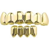 Custom Fit Silver Plated Joker Teeth Grillz Caps Top & Bottom Set - Foto 9