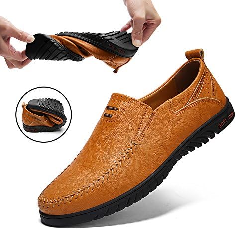 MOHEM Men's Premium Genuine Leather Fashion Slipper Casual Slip On Loafers Shoes