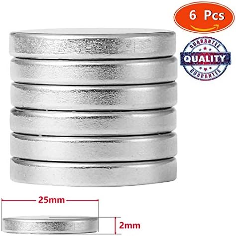 Premium Pack 6 Brushed Nickel Magnetic Push Pins, Bonus Magnet - Fridge Magnets, Office Magnets, Dry Erase Board Magnets, Refrigerator Magnets, Whiteboard, Map, Magnetic Pins, Pawn Style