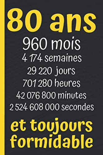 80 Ans Et Toujours Formidable Joyeux Anniversaire 80 Ans Cadeau Anniversaire 80 Ans Homme Femme Maman Papa Carnet 80 Ans Ligne 15 24x22 86 Cm 1 Pages French Edition Carnet Edition Wbwinner Amazon Com Books