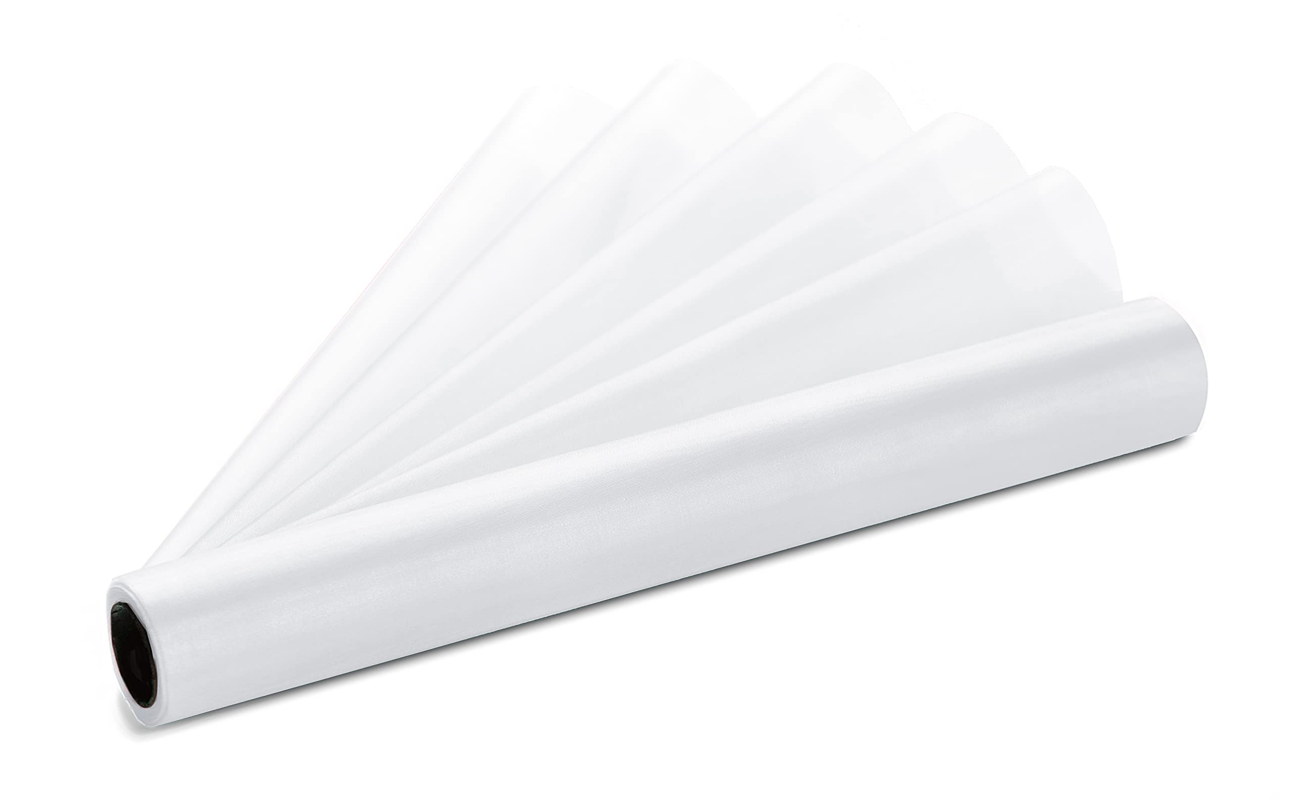 ORP16-008 - Organzastoff Tischläufer 16cm x 9m Tischdeko Hochzeit (Weiss)