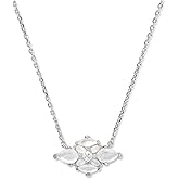 Kendra Scott Womens Abbie Crystal Short Pendant Necklace Silver Neutral Mix One Size,
