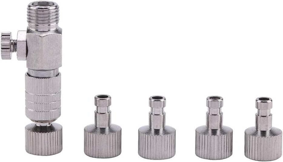 Metal Airbrush Quick Release Disconnect Coupler Spray Gun Accessories Airbrushes Air Hose Adapter with 4pcs 1/8" Male Female Fittings for Connecting Airbrush Air Compressor