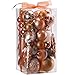 Sea Team 50-Pack Assorted Shatterproof Christmas Ball Ornaments Set Decorative Baubles Pendants with Premium Gift Wrapping Ribbon for Xmas Tree (Copper)