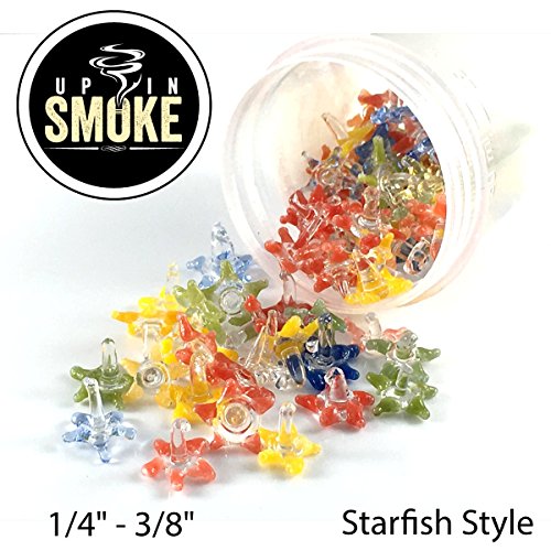 50+10 Premium Glass Starfish Pipe Screens (1/4" - 3/8") - Jack/Daisy Hybrid Pipe Screen by Up in Smoke Pipe Screens