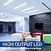 Hyperikon T8 T10 T12 LED Light Tube 4FT, 18W (40W-50W Equiv.), Dual-End Powered, Ballast Bypass, F48T8 Fluorescent Replacement, 2240 Lumens, 5000K, Frosted, Garage, Warehouse, Shop Light - 4 Pack