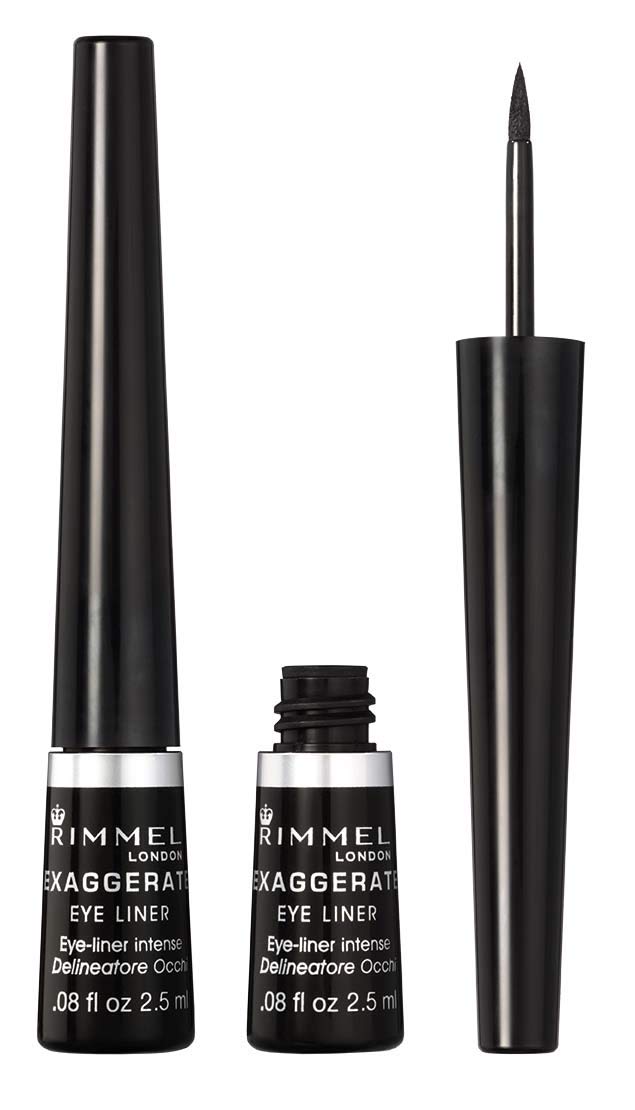 Photo 1 of Rimmel London Scandaleyes Exaggerate Liquid Eyeliner, Intense Color, Long-Wearing, Waterproof, 001, Black, 0.08oz