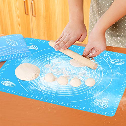 Silicone Rolling Mat with Measurements, Amytalk 15.7''x19.6'' Food Grade Non-stick Non-slip Reusable Pastry Mat Liner Heat Resistance Table Placemat Pad Pastry Board For Housewife(Silicone Baking Mat)