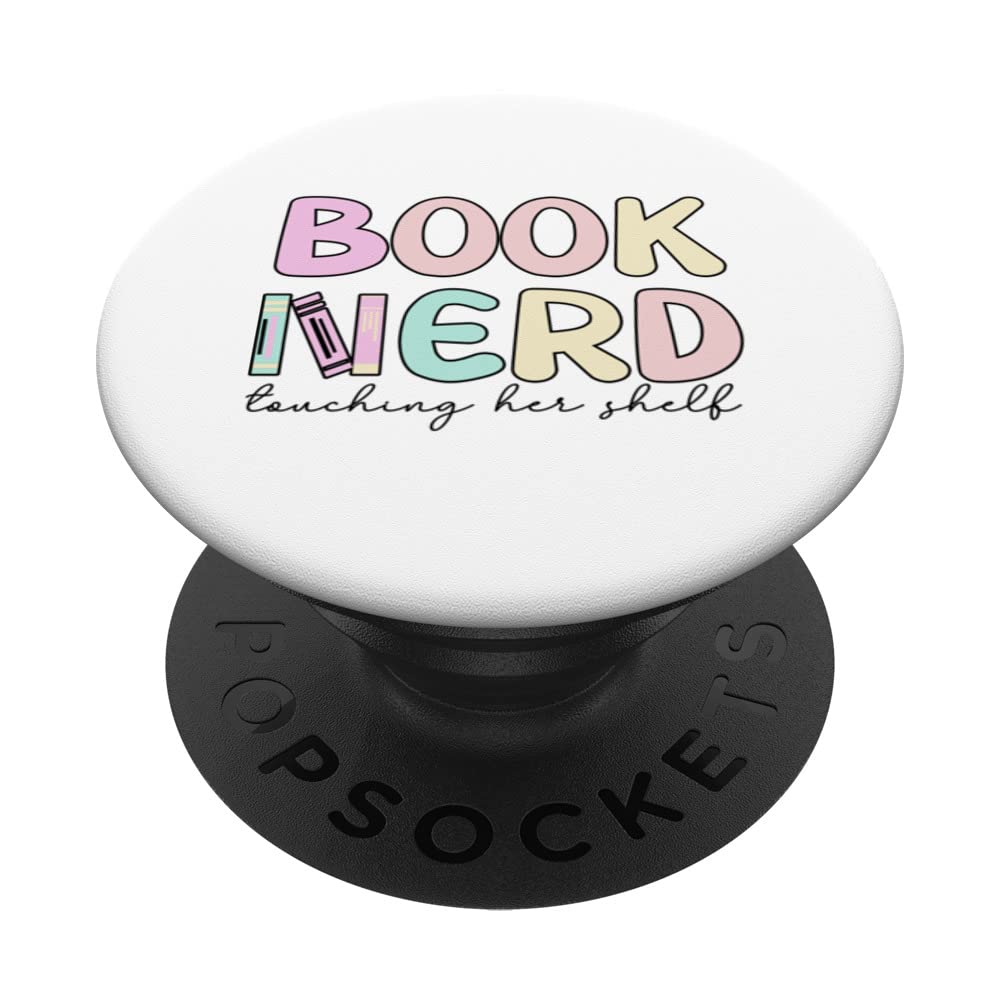 Book Nerd Touching Her Shelf PopSockets Swappable PopGrip