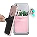 COCASES Phone Card Holder, Phone Pocket Stretchy Lycra Adhesive Card Holder for Credit Card & ID Stick On Smartphones, Compatible with iPhones, Samsung Galaxy (Black Pink)