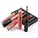 Matte Liquid Lipstick Set, Qibest 4 Colors Waterproof Long Lasting Nude Lipsticks Non-Stick Cup Lip Gloss(Kit 4)