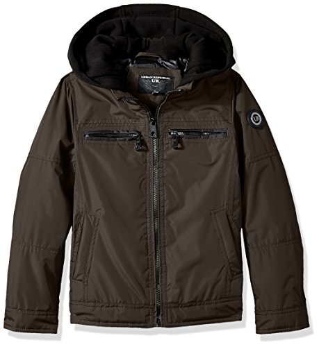 Urban Republic Boys' Big Ballistic Jacket Melange Sleeve, Olive 14/16