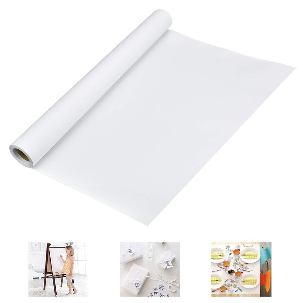 WANTOUTH Drawing Paper Roll 44cm*10M Sketching Roll Easel Paper Roll Wide Tracing Paper Rolls Graffiti Drawing Paper Construction Graph Paper Painting Paper Roll White Wrapping Paper for Blueprint