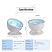 Dinlly Ocean Wave Projector, Touch Sensor 12 LED & 7 Color Night lights with Remote Control Built-in Music Player Decoration Lamp for Projecting Multi-Colored Waves on to Wall or Ceiling(White)