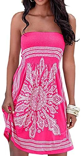 Women Coverup Summer Strapless Beach Dress Swimwear Boho Bathing Covers