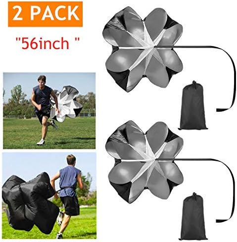 Mioke Resistance Sprint Parachute Running Umbrella Speed Parachute 2 Pack 56 Inch Sprint Fitness Performance Running Training