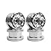 INJORA RC Rims 4pcs 2.2inch Beadlock Wheels Hub for 1/10 RC Car Axial SCX10 RR10 AX10 Wraith 90056 90045 YETI 90026 90025 (Silver)