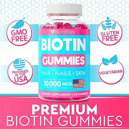 (2 Pack) Biotin 10000mcg Gummies for Healthy Hair, Skin, Nails