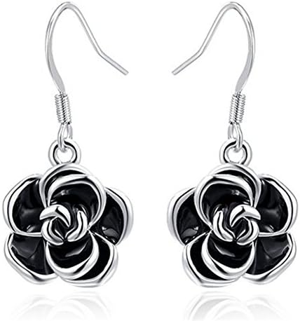 Platinum Plating Plating?Black Roses Eardrop