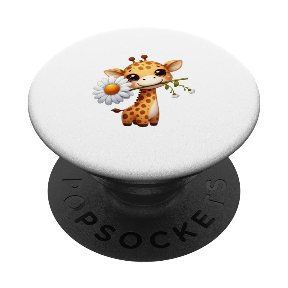 funny flower animals kids family amazing giraffe PopSockets Swappable PopGrip