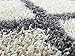 Trellis Ivory (Off-white) Grey Shag Area Rug Rugs Shaggy Collection (Ivory (Off-white), 5'x7')