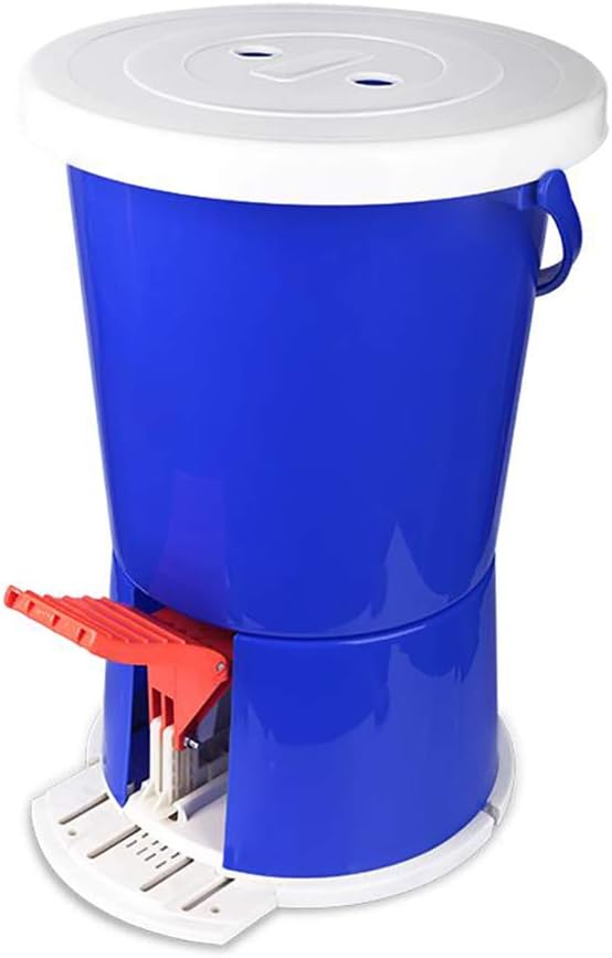 HLLZRY Portable Non-Electric Pedal Powered Washing Machine & Dryer, Eco-Friendly Manual Clothes Washer Machine for Camping, Dorming, Delicates, 1.4L Capacity, Blue